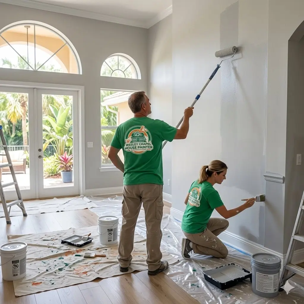 Professional interior painting crew in Wesley Chapel